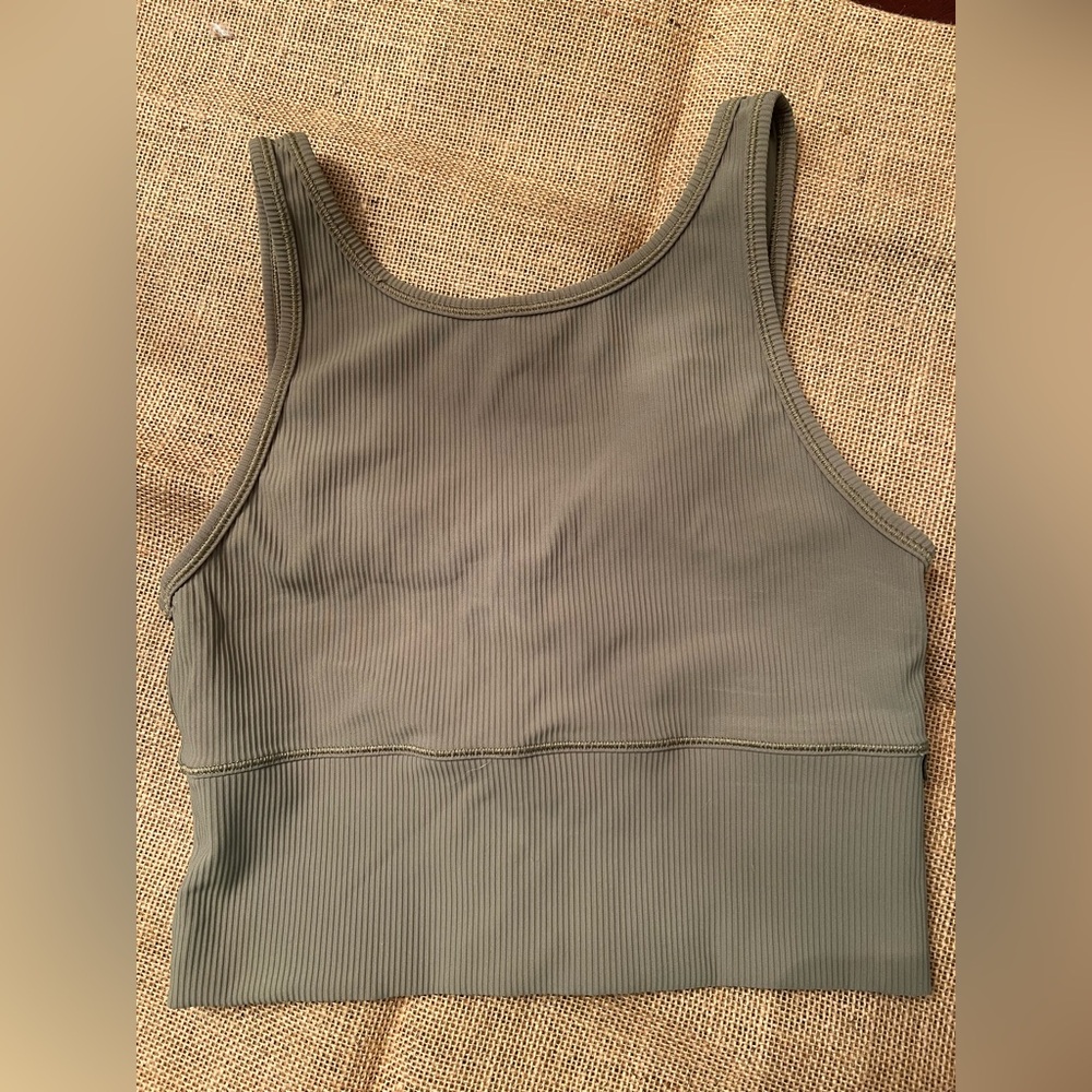 Lululemon power pivot women’s Ribbed Tank Top - Olive - Picture 3 of 3
